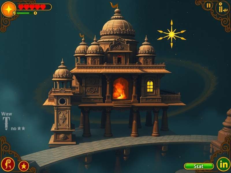 Rakshasa Ruins gameplay screenshot showing temple exploration